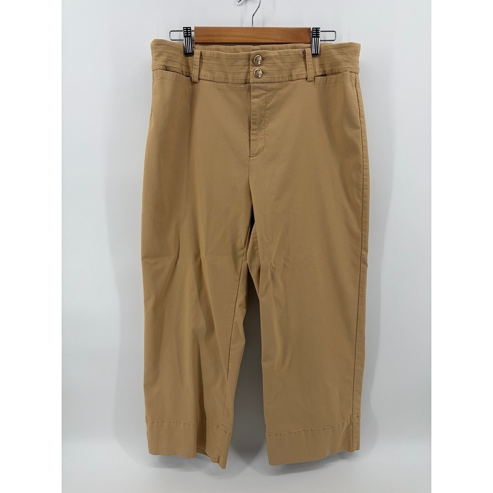 Chico's Tan Stretch Ankle Pants, Lightweight, Women's Size 3 (16)β P568